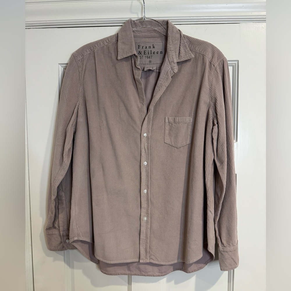 Frank & Eileen Women's Corduroy Button-Down Shirt in Taupe